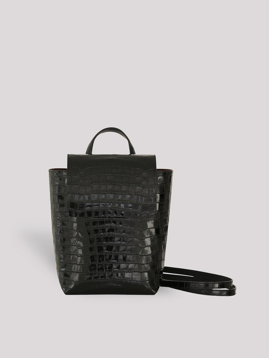 pure flap backpack - croc black