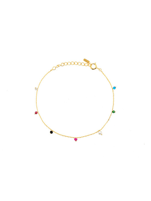 [Silver925] rainbow drop bracelet