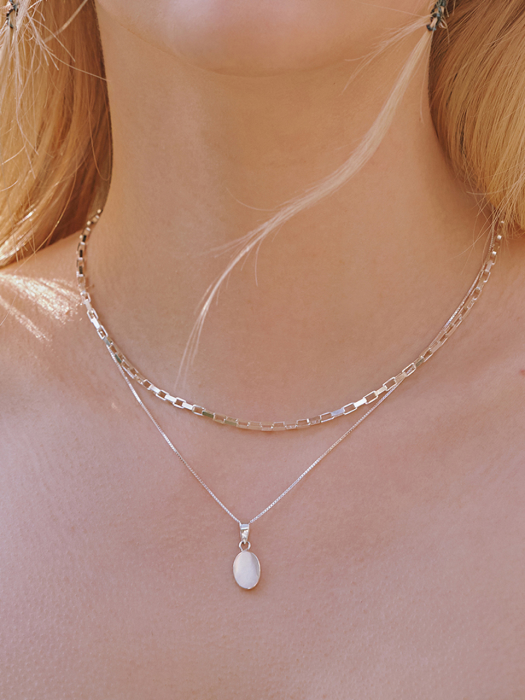 [silver925] cream shell necklace