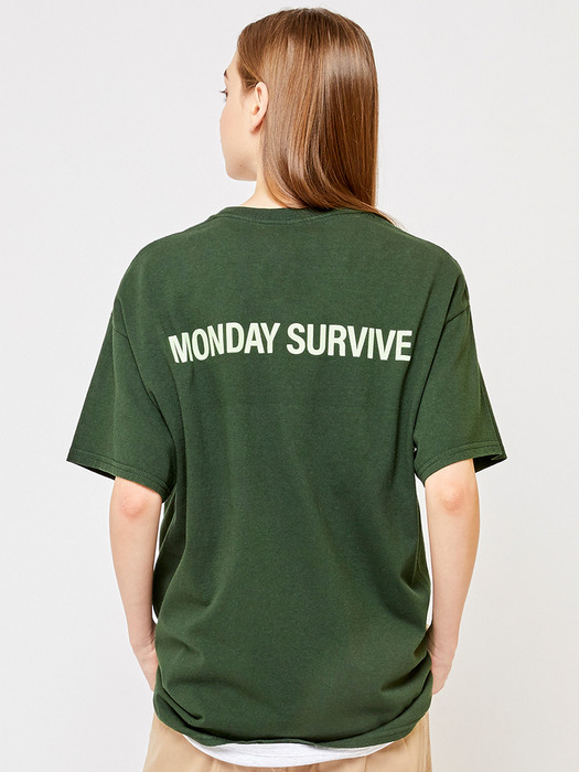DT351_Monday Survive Logo T-shirts_Green