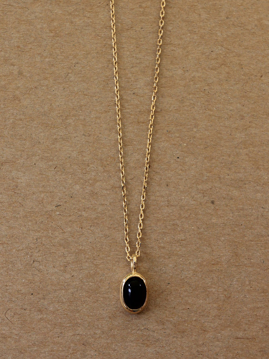 Petit gem necklace (onyx)