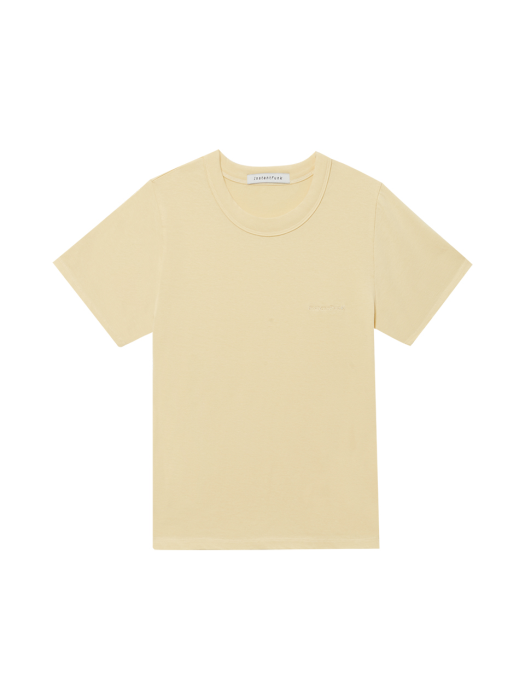 21SS 베이직 자수 로고 티셔츠 - 옐로우