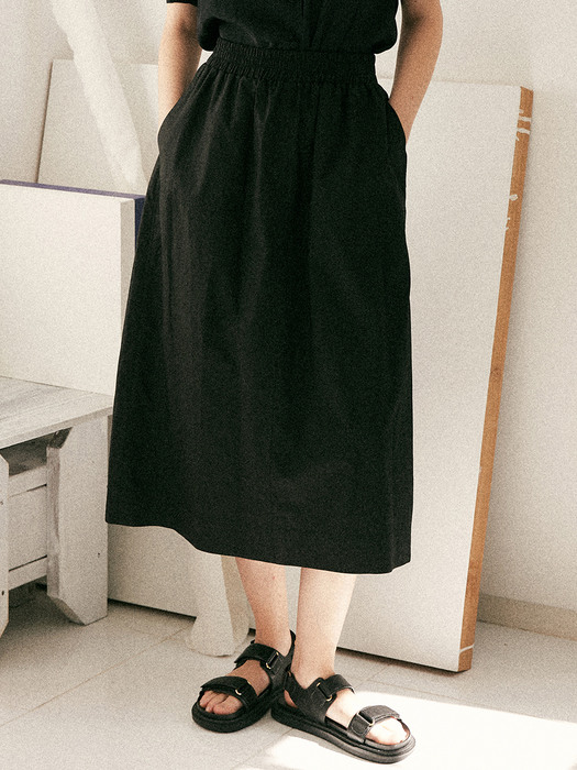banding full skirt (black)