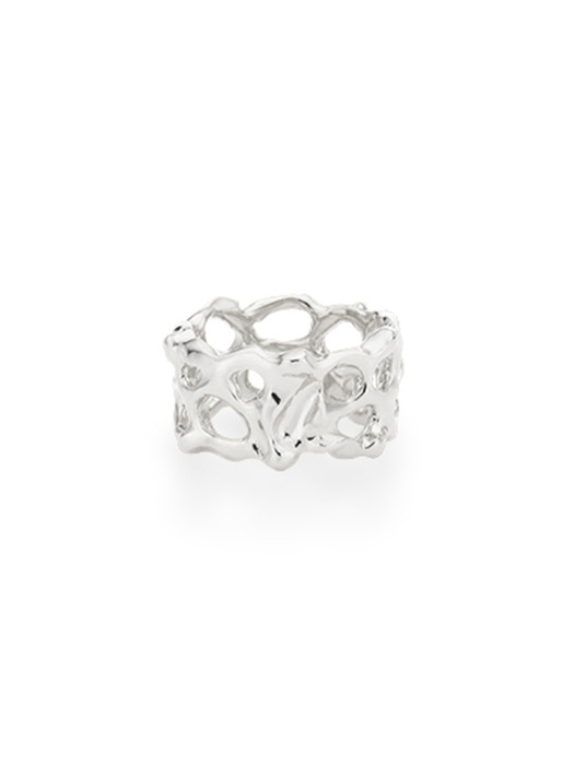 Silver glam link ring