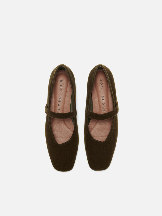 Rowie mary jane shoes Velvet Khaki