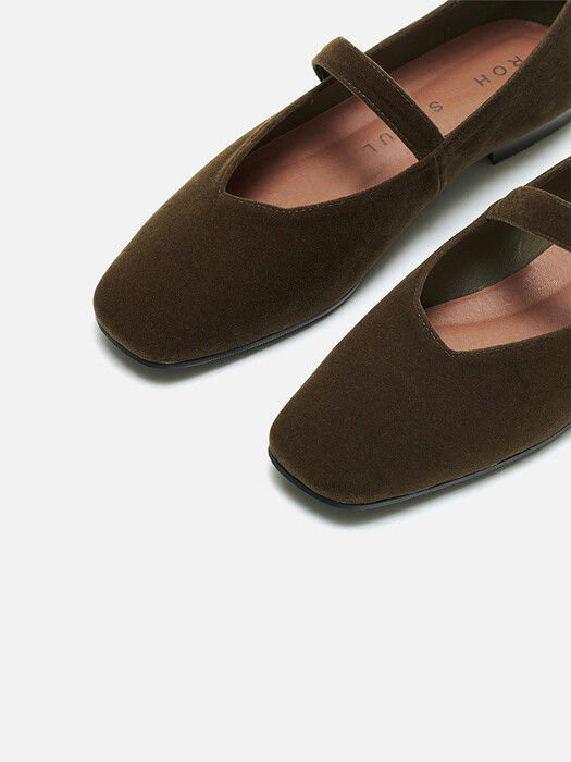 Rowie mary jane shoes Velvet Khaki