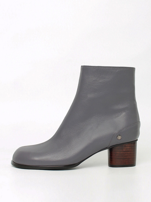Eloel ornament middle heel boots_charcoal