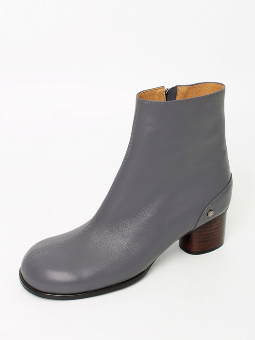 Eloel ornament middle heel boots_charcoal