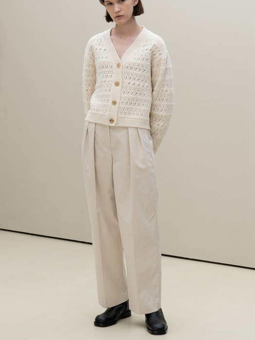 Two Tuck Wide Pants [Ivory]