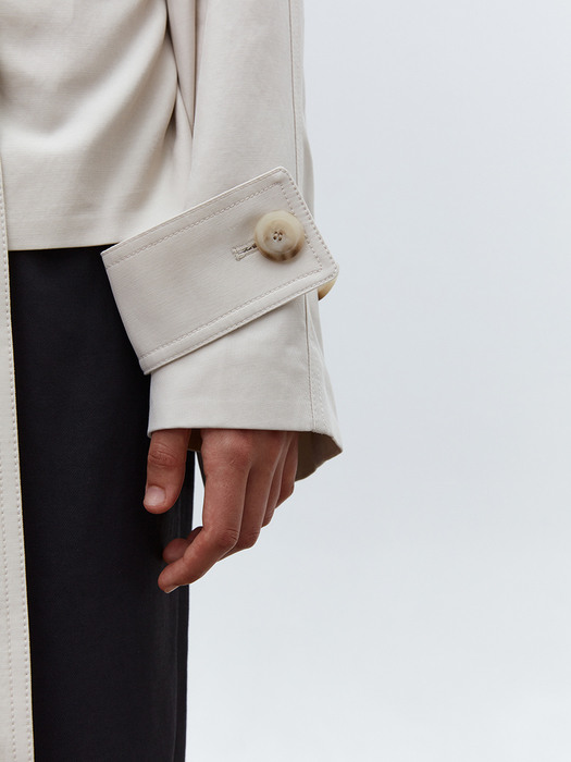 TOF DOUBLE HALF TRENCH COAT BEIGE