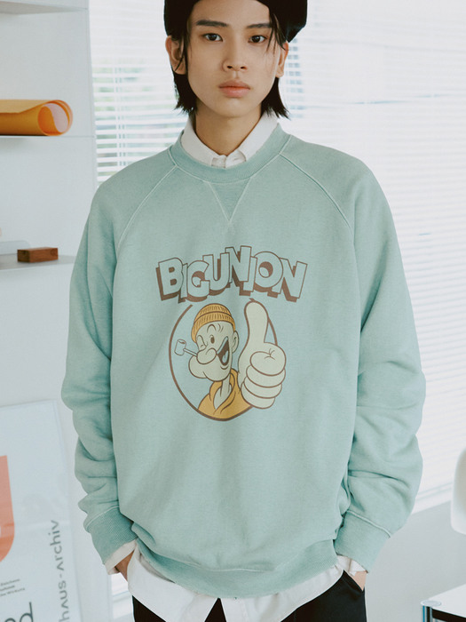 Pigment Popeye BU Sweatshirts_MINT