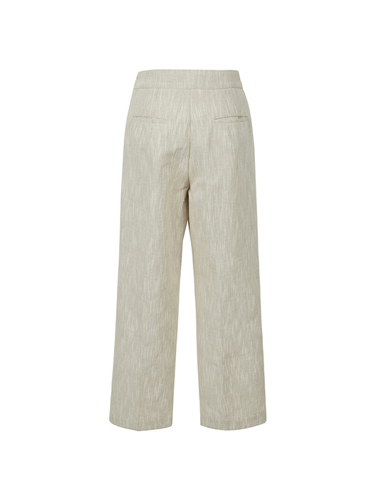 TWO PLEATED EASY PANTS / LIGHT BEIGE