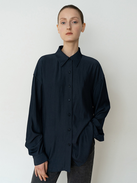 RELAXED BUTTON UP LONG SLEEVE SHIRT NA