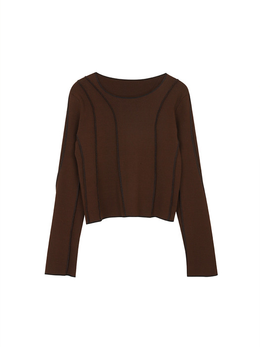 curve T-shirt (brown)