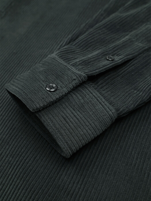 OVER FIT HEAVY CORDUROY SHIRT_DARK KHAKI