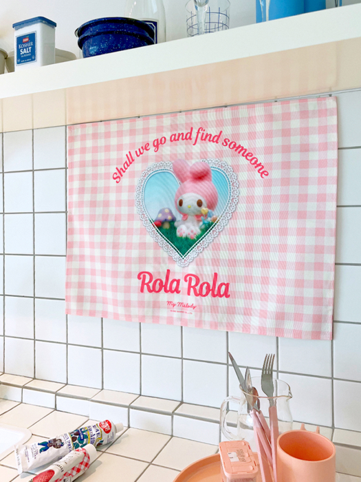 (LV-21709) ROLAROLA X MY MELODY FABRIC CHECK POSTER PINK