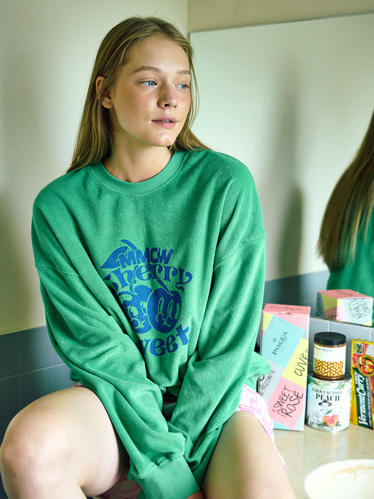 MMCW CHERRY SWEAT SHIRTS/GREEN 