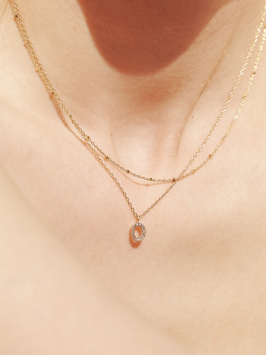 14k Rene Oval Diamond Necklace