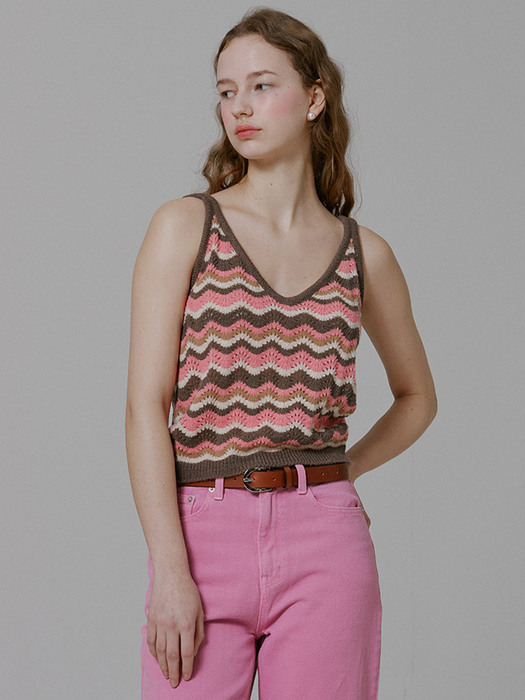 Molly Wavy Stripe Knit Vest_2colors