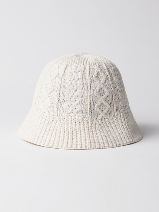 Blooming Knit Bucket Hat (Ivory)