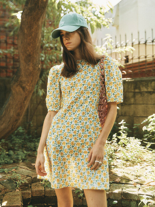 GARDEN PUFF MINI DRESS_YELLOW (EEOP2OPR01W)