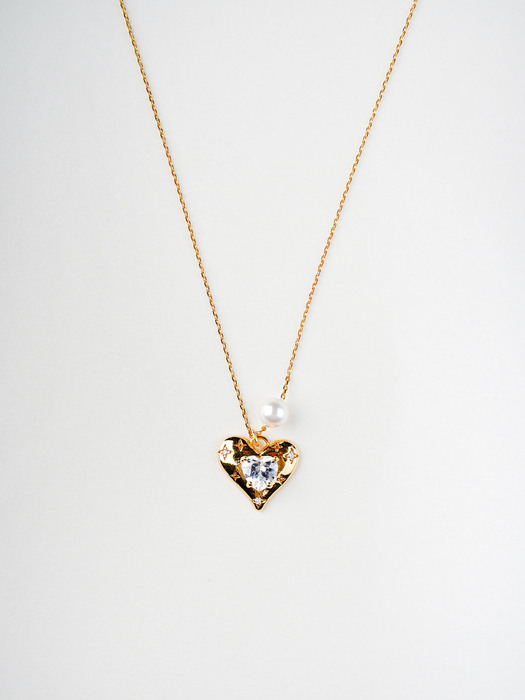 [2022]Gold tail heart pearl N-silver925