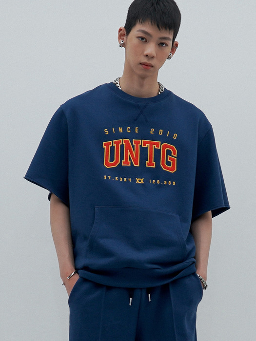 Logo-Embroidered Oversized Sweatshirt[Navy(UNISEX)]_UTT-SM01 