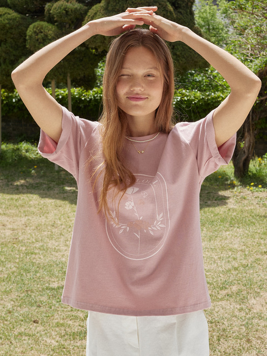 Peony Print T-shirt - Pink