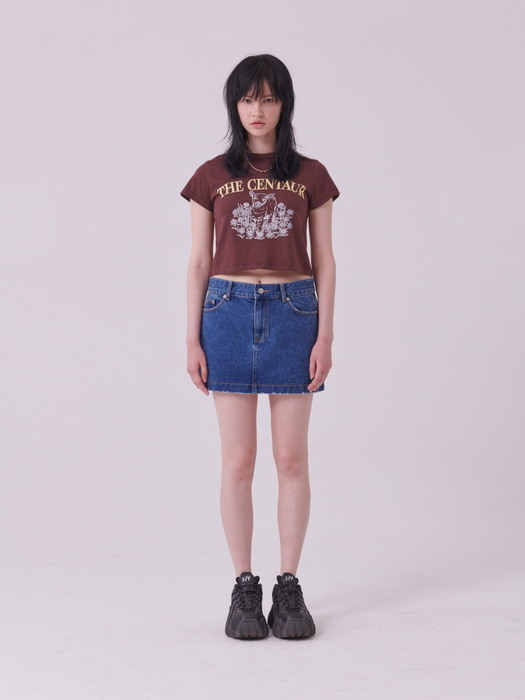 [EXCLUSIVE][TC22SSTOP34BR] FLOWER SHEEP CROPPED TSHIRT [BROWN]