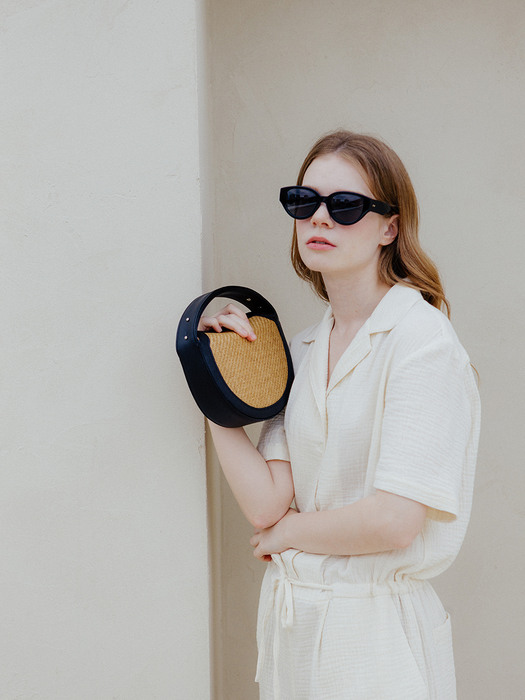 Tambourine bag Rattan black