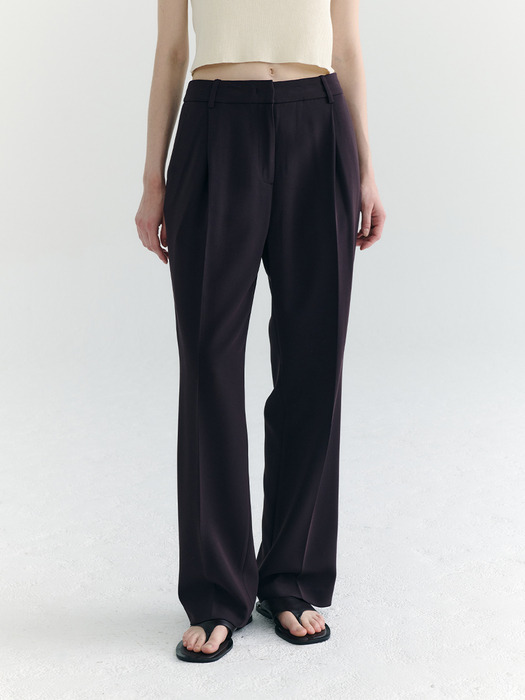 [Drama Signature] Pleated Straight Trousers_2color