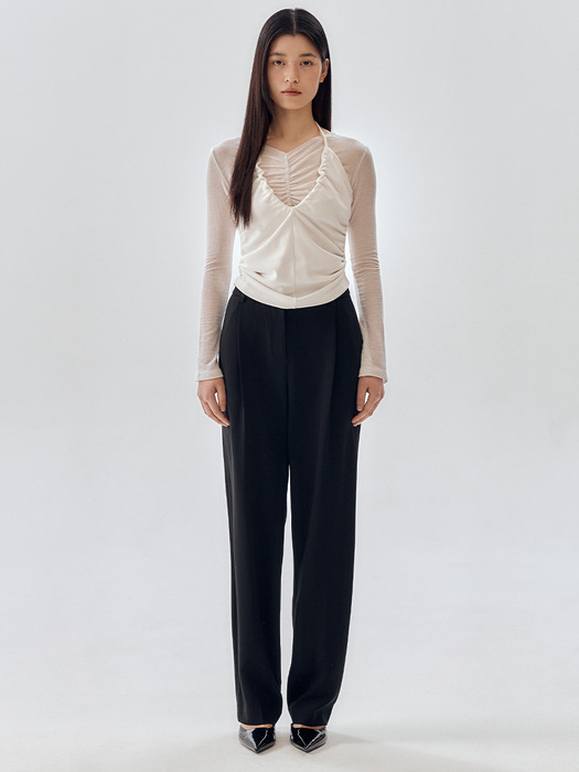 [Drama Signature] Pleated Straight Trousers_4color