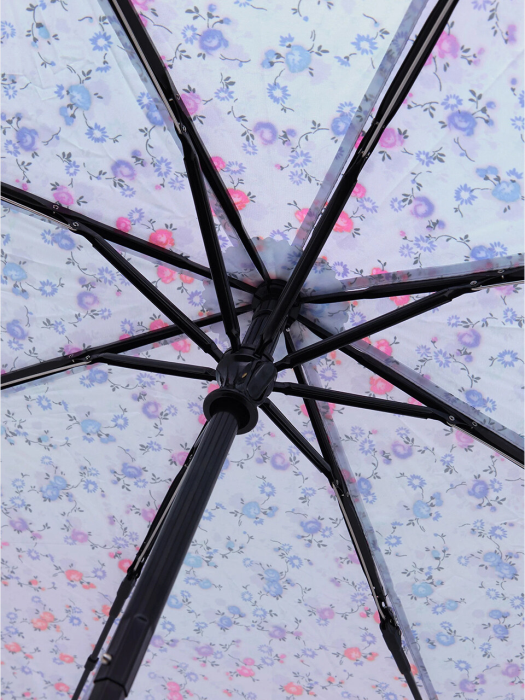 레인보우 플라워 프린트 우산 - 블루 B226JIZ013BLF