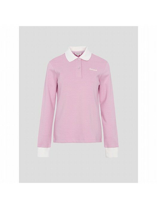 [온라인 Only] 여성 핑크 베이직 칼라 배색 티셔츠 (BJ2941OA3X)