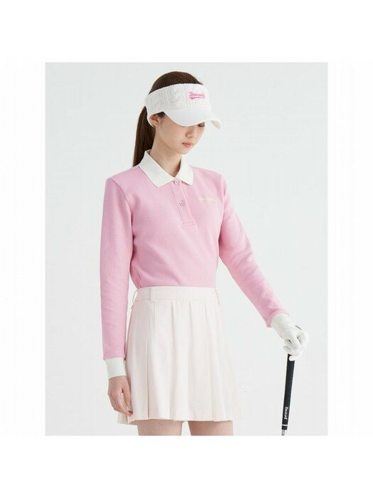 [온라인 Only] 여성 핑크 베이직 칼라 배색 티셔츠 (BJ2941OA3X)