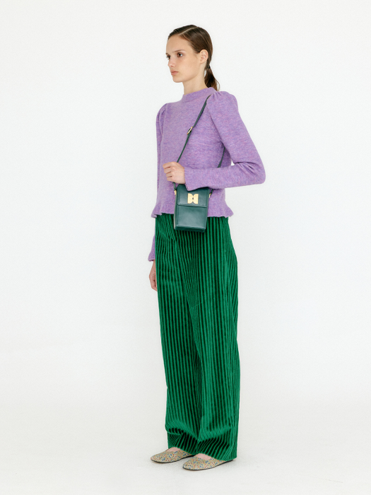 VLARY Flared Hem Knit Pullover - Violet