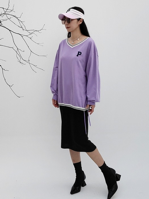 미니& 미디 2way 맨투맨 원피스-라벤더퍼플  2way Mini&Midi Sweatshirt dress