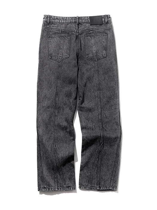 INCISION INVERTED WASHED DENIM PANTS MFTJP001-BK