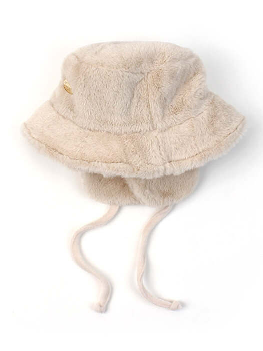 Ivory Fur Earflap Bucket Hat 귀달이모자