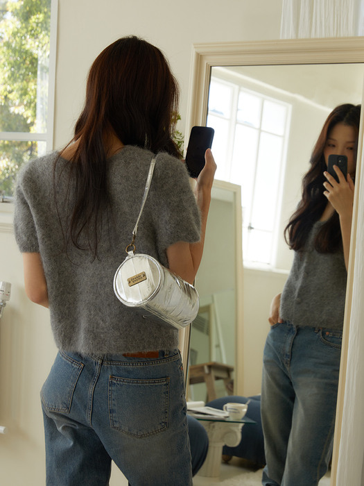 Butter round shoulder bag (버터 라운드 숄더 백) silver