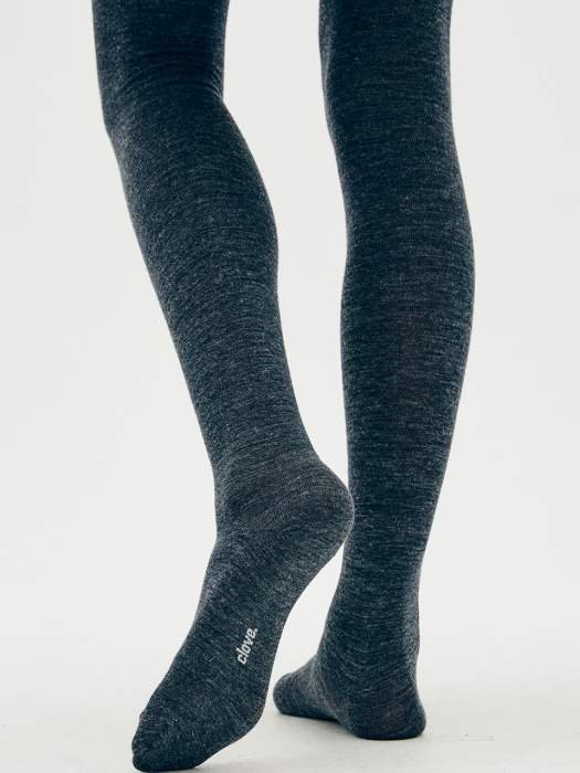 Wool Blended Tights (Charcoal)
