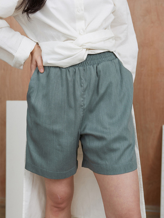 [리퍼브]modal melange shorts _ green