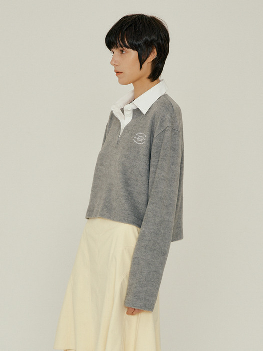 22FW_Hairy Rugby Crop Shirt (Gray)