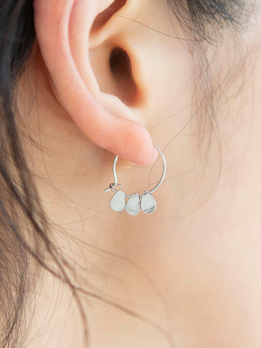 three drop ring earrings (2colors)
