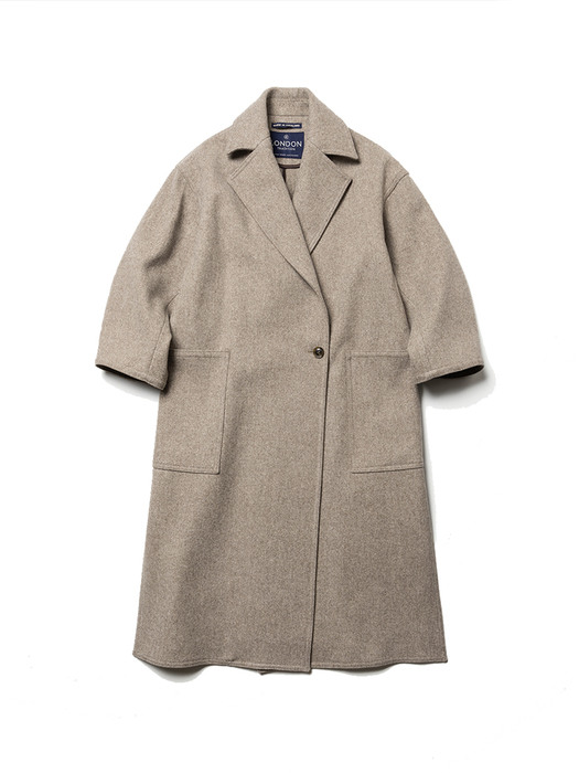 LONDON TRADITION Slit Oversize Ladies Chester Coat - DK. Mushroom M228