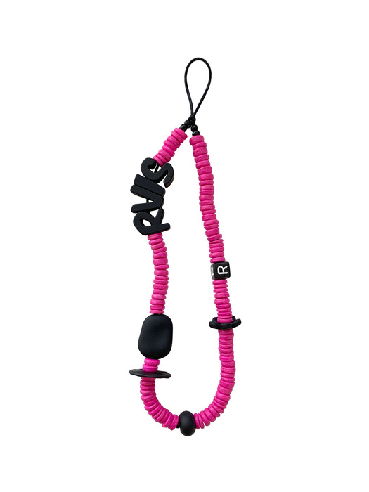 nature beads phone strap magenta