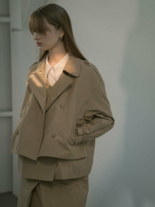 SIOT4073 Layered Trench Coat_Beige