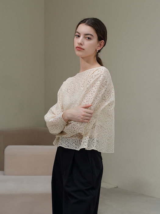 Floral Lace Cropped Blouse