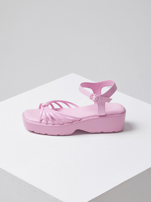 Knotted platform sandal(glow pop pink)