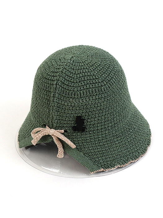 Edge Backopen Green Paper Bucket Hat 버킷햇